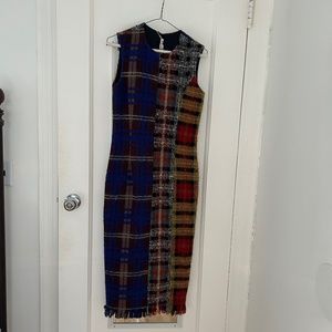 Acne Studios plaid tweed shift dress.
